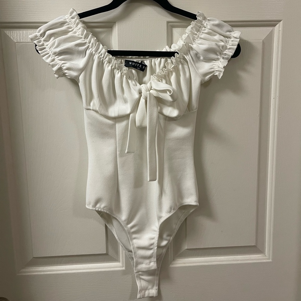 White Fox off the shoulder bodysuit